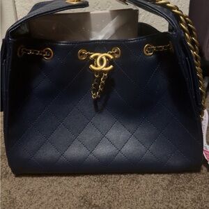 Elegant Navy Quilted Handbag